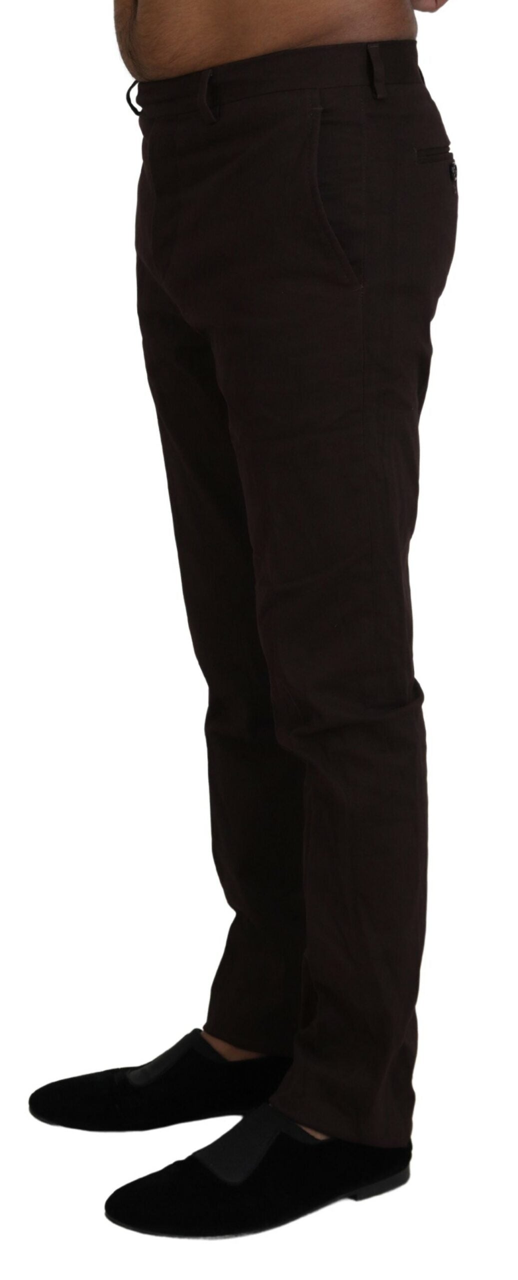 BENCIVENGA Elegant Brown Cotton Blend Trousers BENCIVENGA