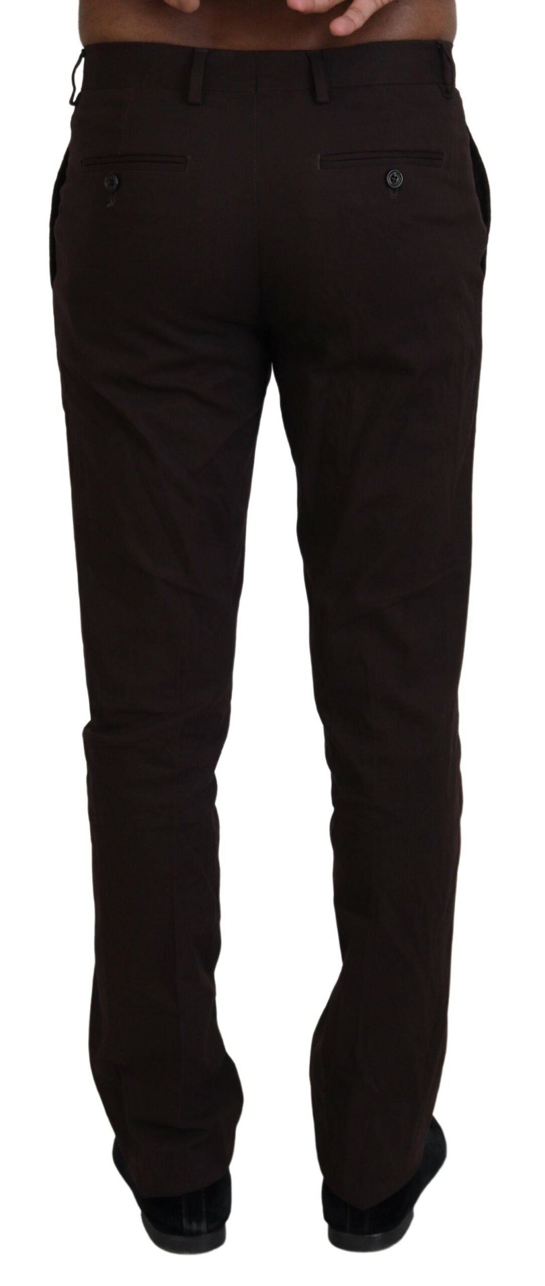 BENCIVENGA Elegant Brown Cotton Blend Trousers BENCIVENGA