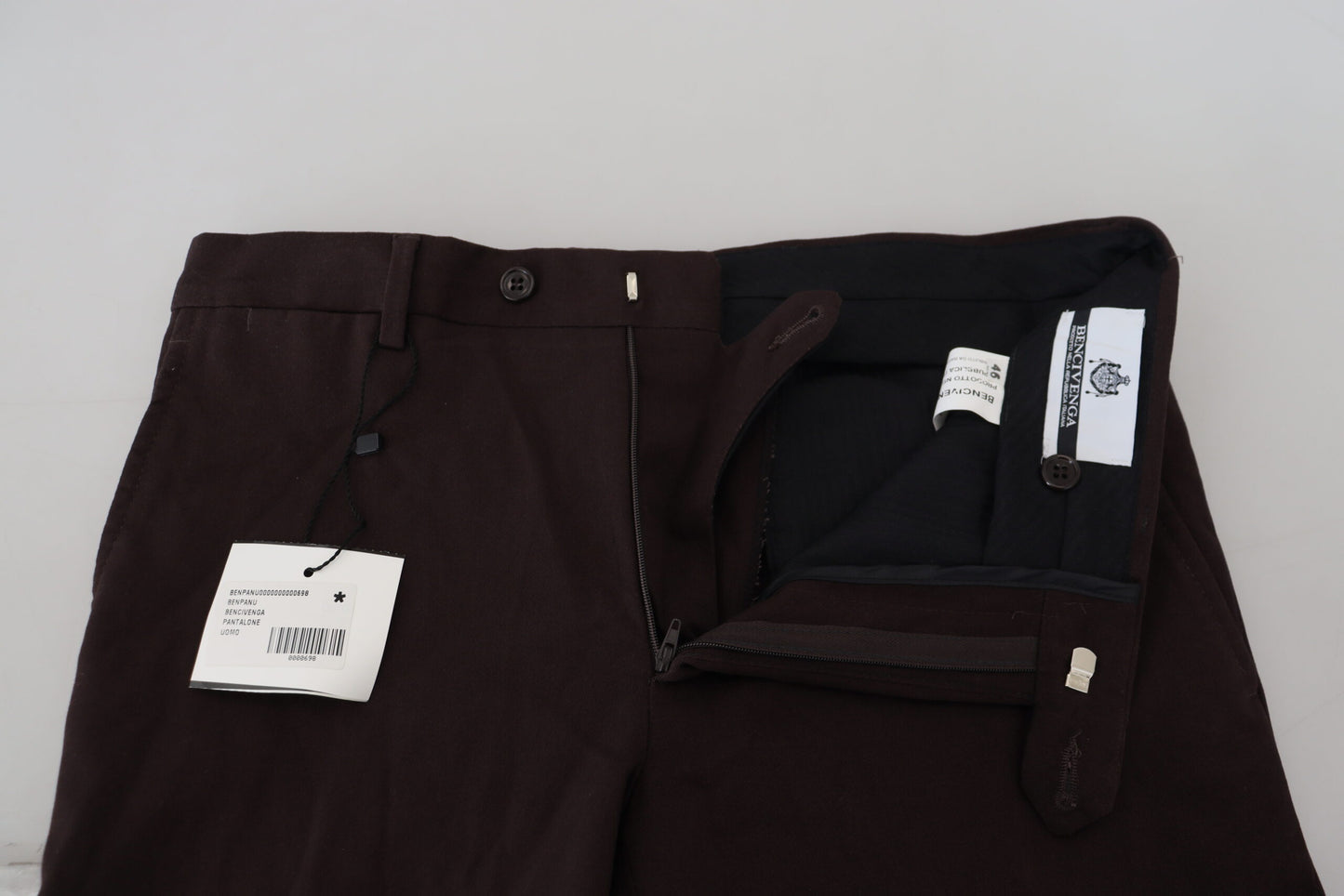 BENCIVENGA Elegant Brown Cotton Blend Trousers BENCIVENGA