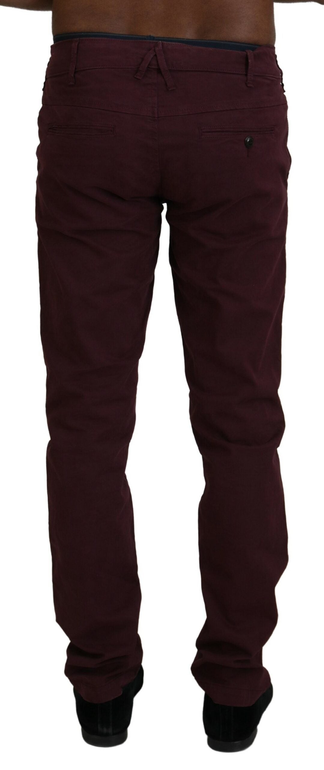 CYCLE Maroon Skinny Fit Cotton Pants CYCLE