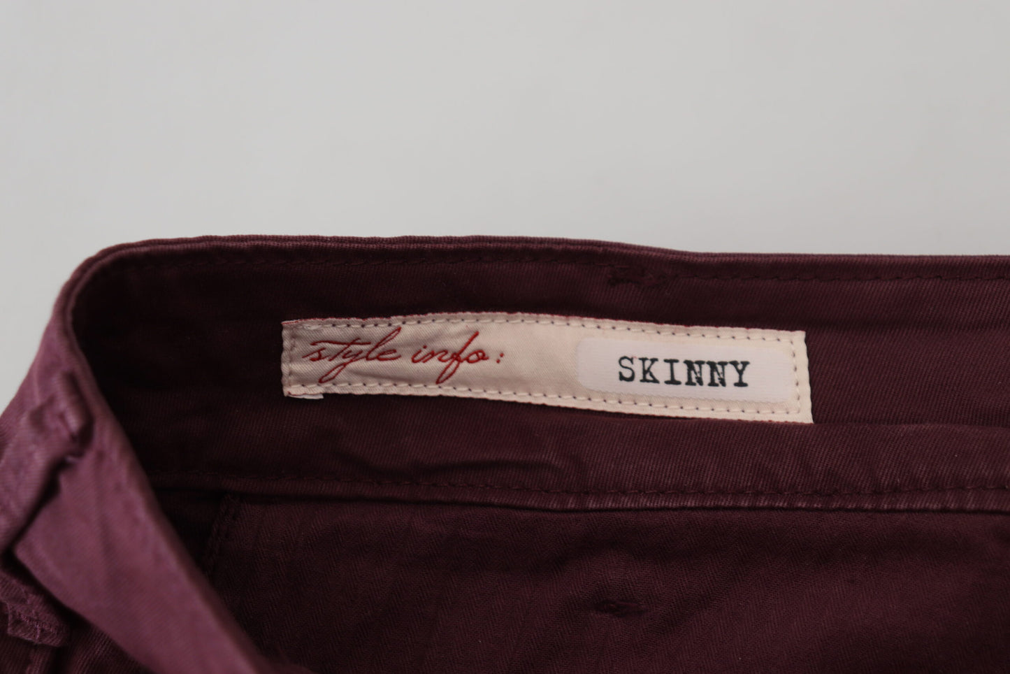 CYCLE Maroon Skinny Fit Cotton Pants CYCLE