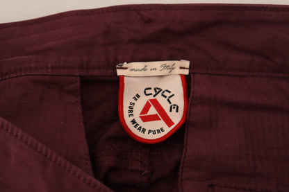 CYCLE Maroon Skinny Fit Cotton Pants CYCLE