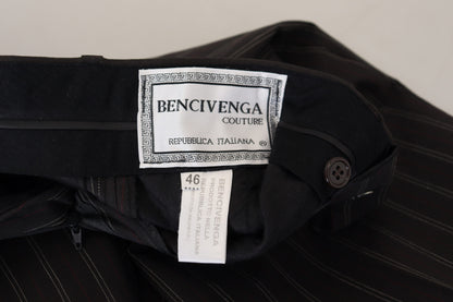 BENCIVENGA Elegant Striped Viscose Dress Pants for Men BENCIVENGA