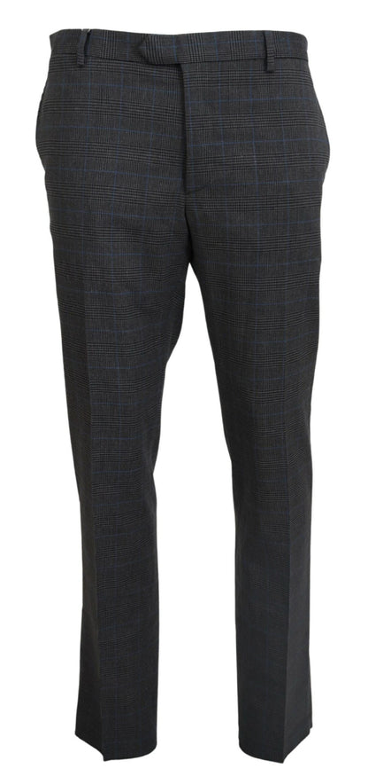 BENCIVENGA Elegant Checkered Wool Dress Pants for Men BENCIVENGA