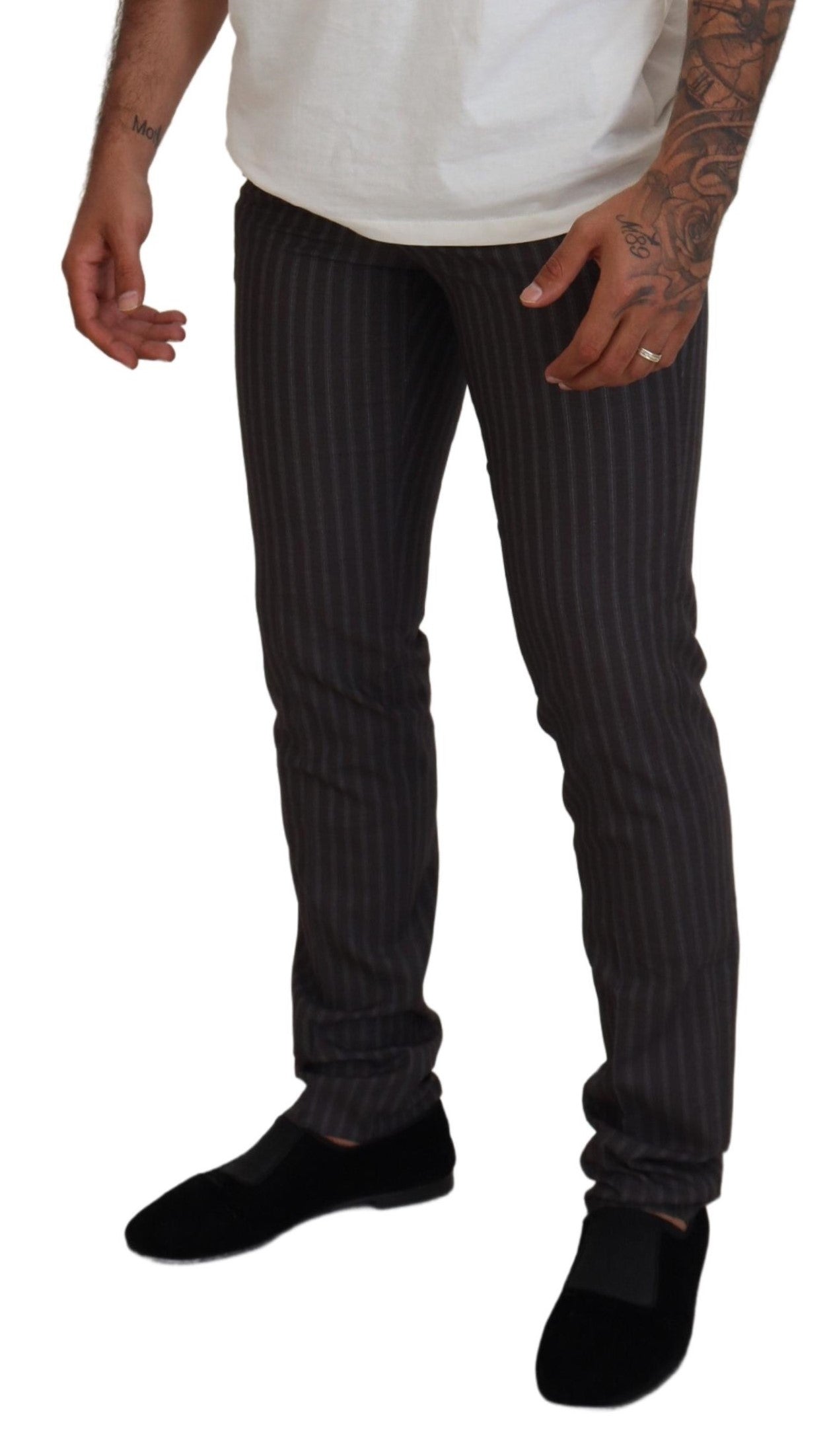 BENCIVENGA Elegant Striped Dress Pants for Men BENCIVENGA