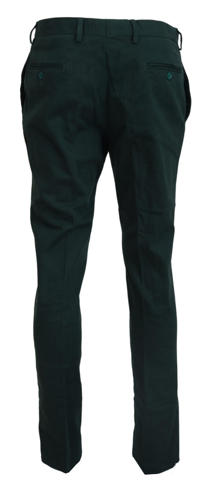 BENCIVENGA Elegant Dark Green Chino Trousers BENCIVENGA