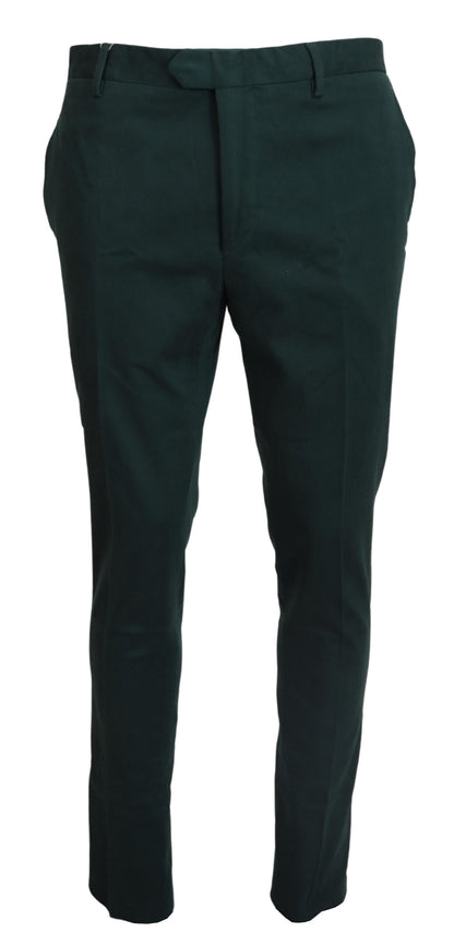 BENCIVENGA Elegant Dark Green Chino Trousers BENCIVENGA