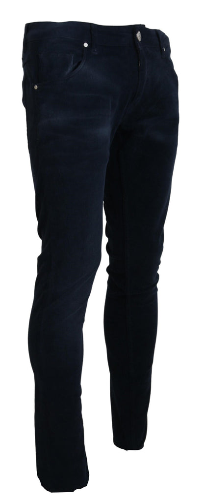 Acht Chic Blue Straight Fit Corduroy Jeans Acht