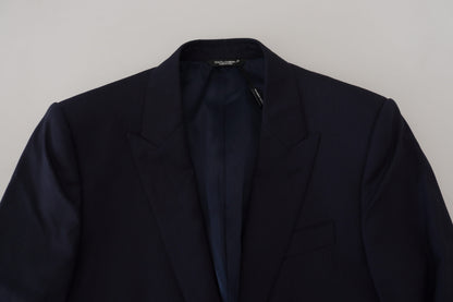 Dolce & Gabbana Elegant Blue Wool Silk Blazer Jacket Dolce & Gabbana