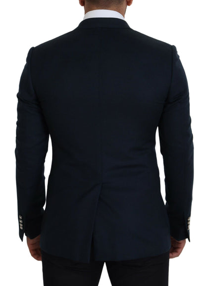 Dolce & Gabbana Elegant Cashmere-Silk Blend Blue Blazer Dolce & Gabbana