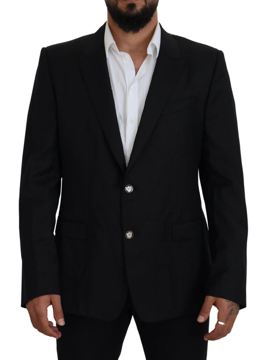 Dolce & Gabbana Elegant Black Martini Wool Blazer Dolce & Gabbana