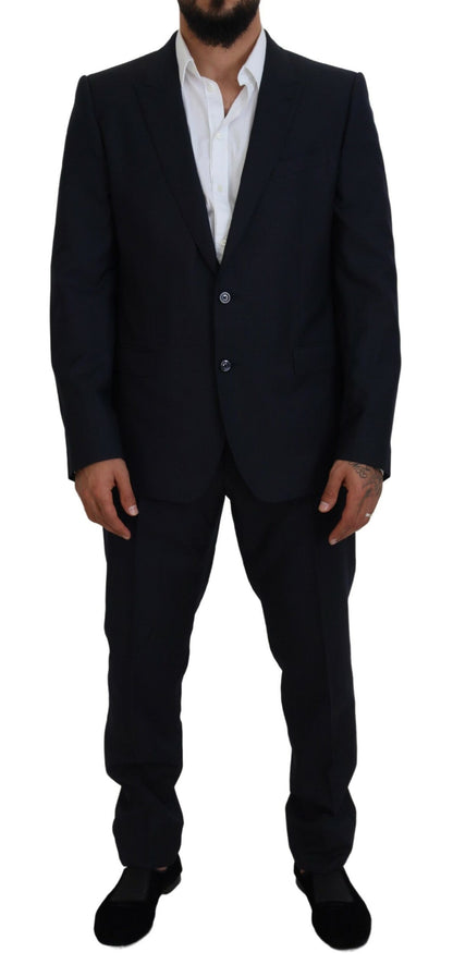 Dolce & Gabbana Elegant Blue Martini Wool-Silk Blend Suit Dolce & Gabbana