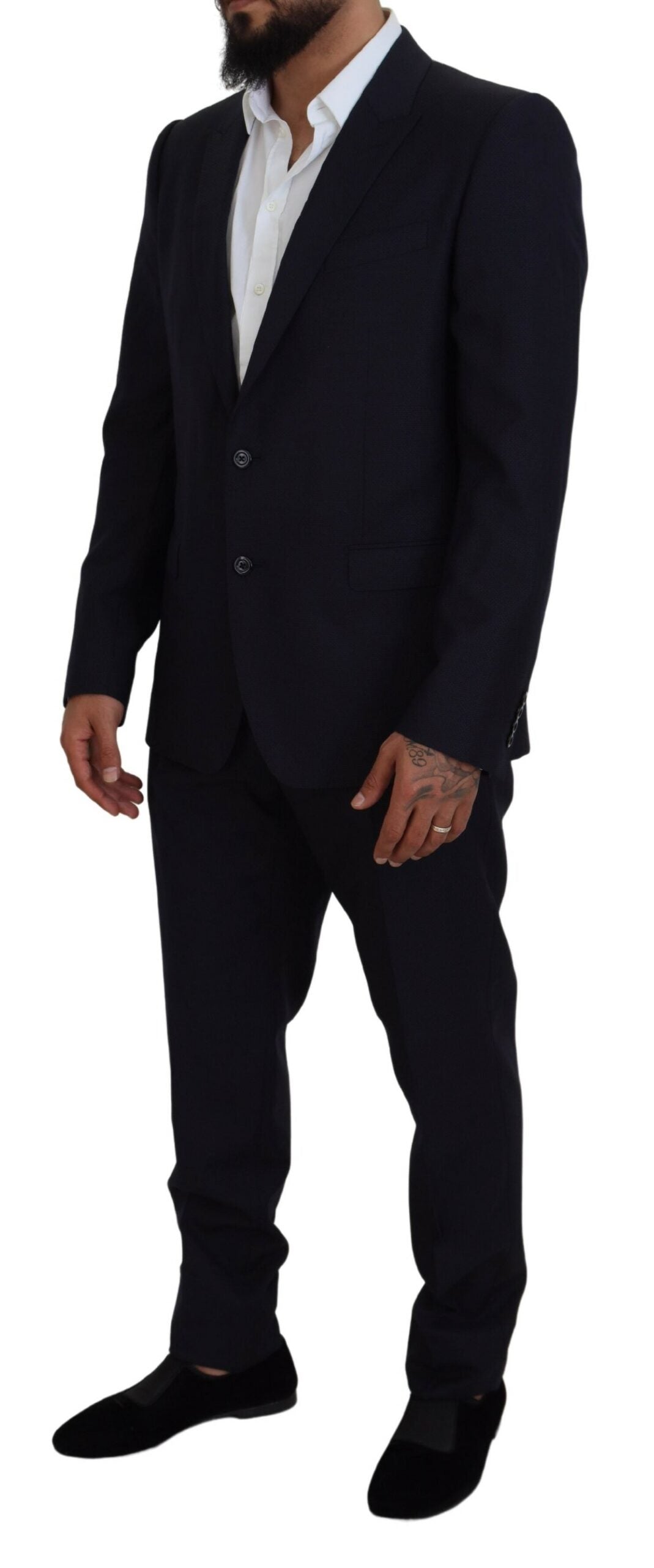 Dolce & Gabbana Elegant Blue Martini Wool-Silk Blend Suit Dolce & Gabbana