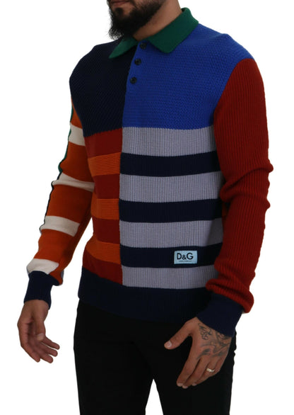 Dolce & Gabbana Pullover Sweater in Multicolor Stripes Dolce & Gabbana