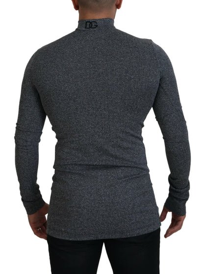 Dolce & Gabbana Elegant Dark Gray Pullover Sweater Dolce & Gabbana