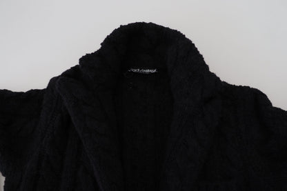 Dolce & Gabbana Elegant Black Wool-Cashmere Blend Cardigan Dolce & Gabbana