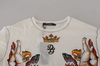 Dolce & Gabbana Elegant White Cotton-Silk Blend Tee Dolce & Gabbana