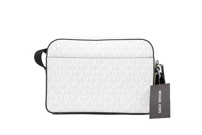 Michael Kors Cooper Small Bright White Palm Signature PVC Utility Crossbody Bag Michael Kors