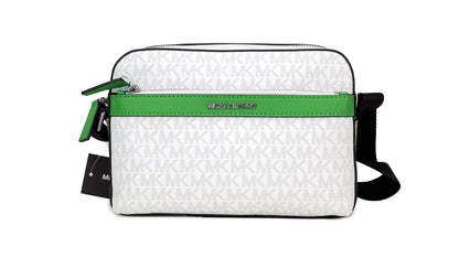 Michael Kors Cooper Small Bright White Palm Signature PVC Utility Crossbody Bag Michael Kors