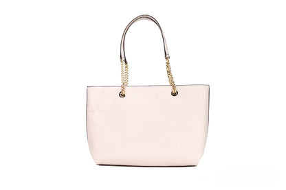 Michael Kors Jet Set Medium Powder Blush Leather Front Zip Chain Tote Bag Purse Michael Kors