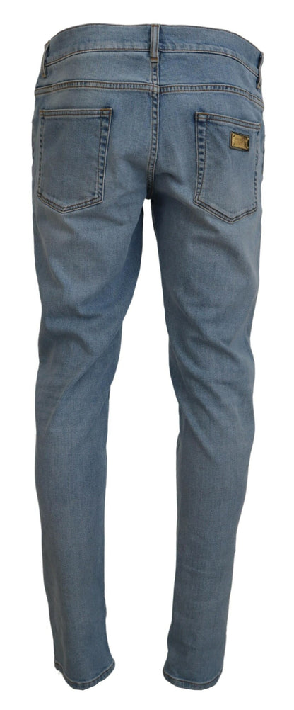 Dolce & Gabbana Elegant Slim Fit Light Blue Denim Pants Dolce & Gabbana