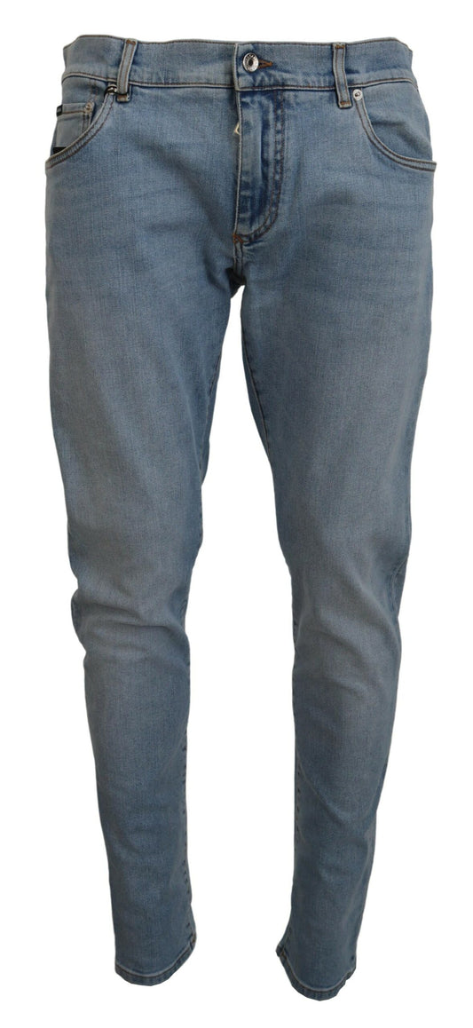 Dolce & Gabbana Elegant Slim Fit Light Blue Denim Pants Dolce & Gabbana