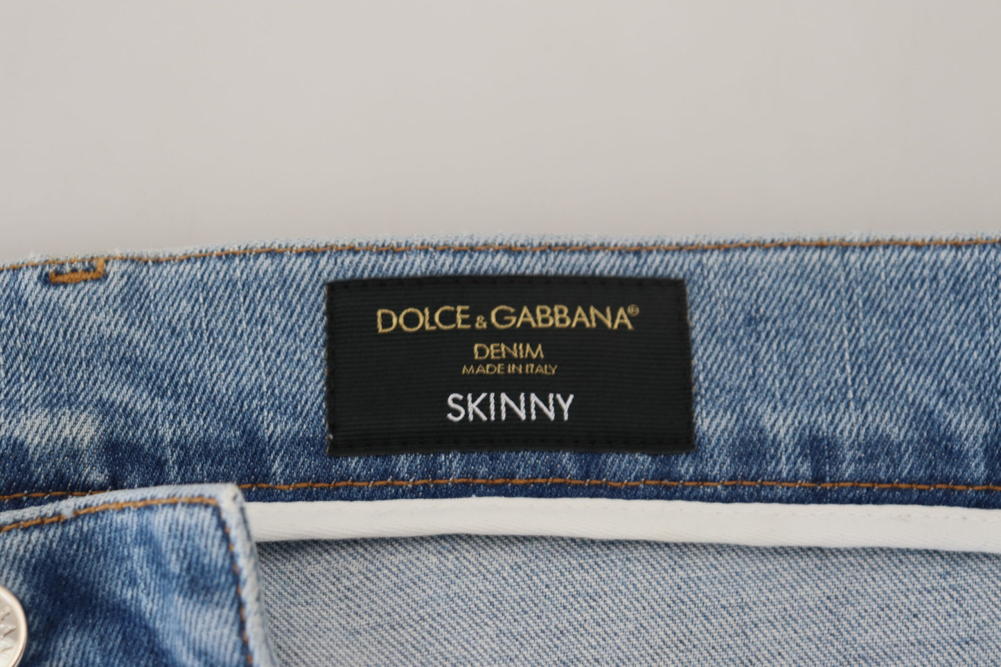 Dolce & Gabbana Elegant Slim Fit Light Blue Denim Pants Dolce & Gabbana