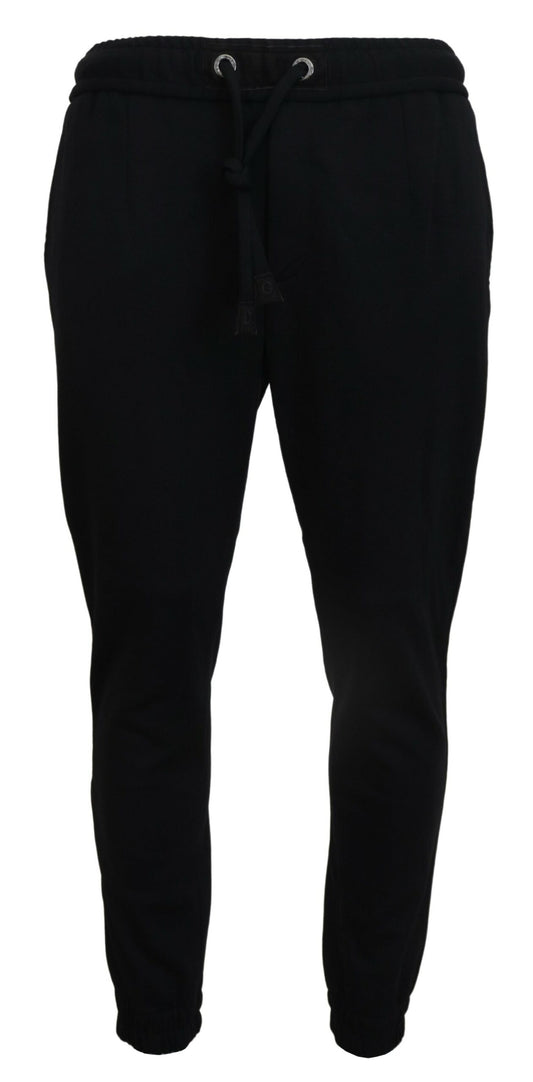 Dolce & Gabbana Sleek Black Wool-Blend Sweatpants Dolce & Gabbana