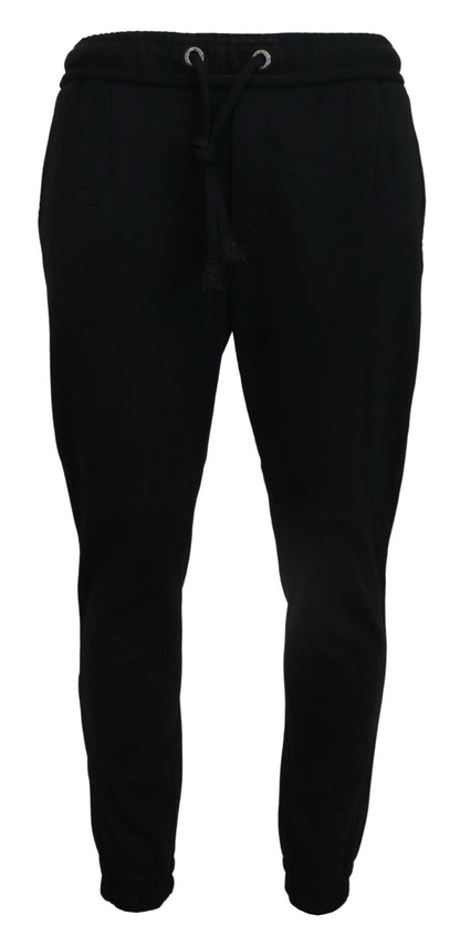 Dolce & Gabbana Sleek Black Wool-Blend Sweatpants Dolce & Gabbana