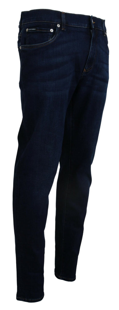 Dolce & Gabbana Elegant Slim Fit Dark Blue Denim Jeans Dolce & Gabbana