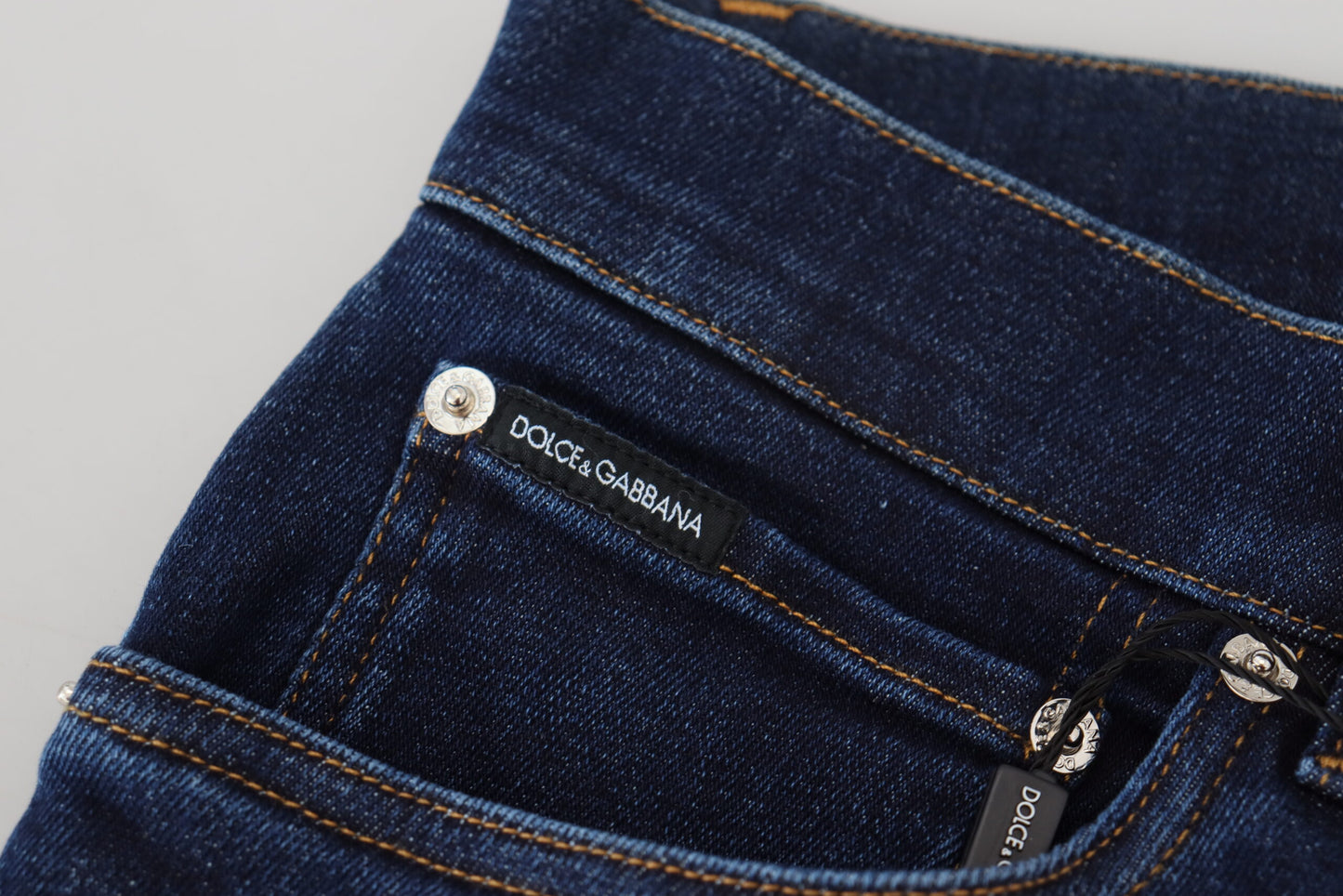 Dolce & Gabbana Elegant Slim Fit Dark Blue Denim Jeans Dolce & Gabbana