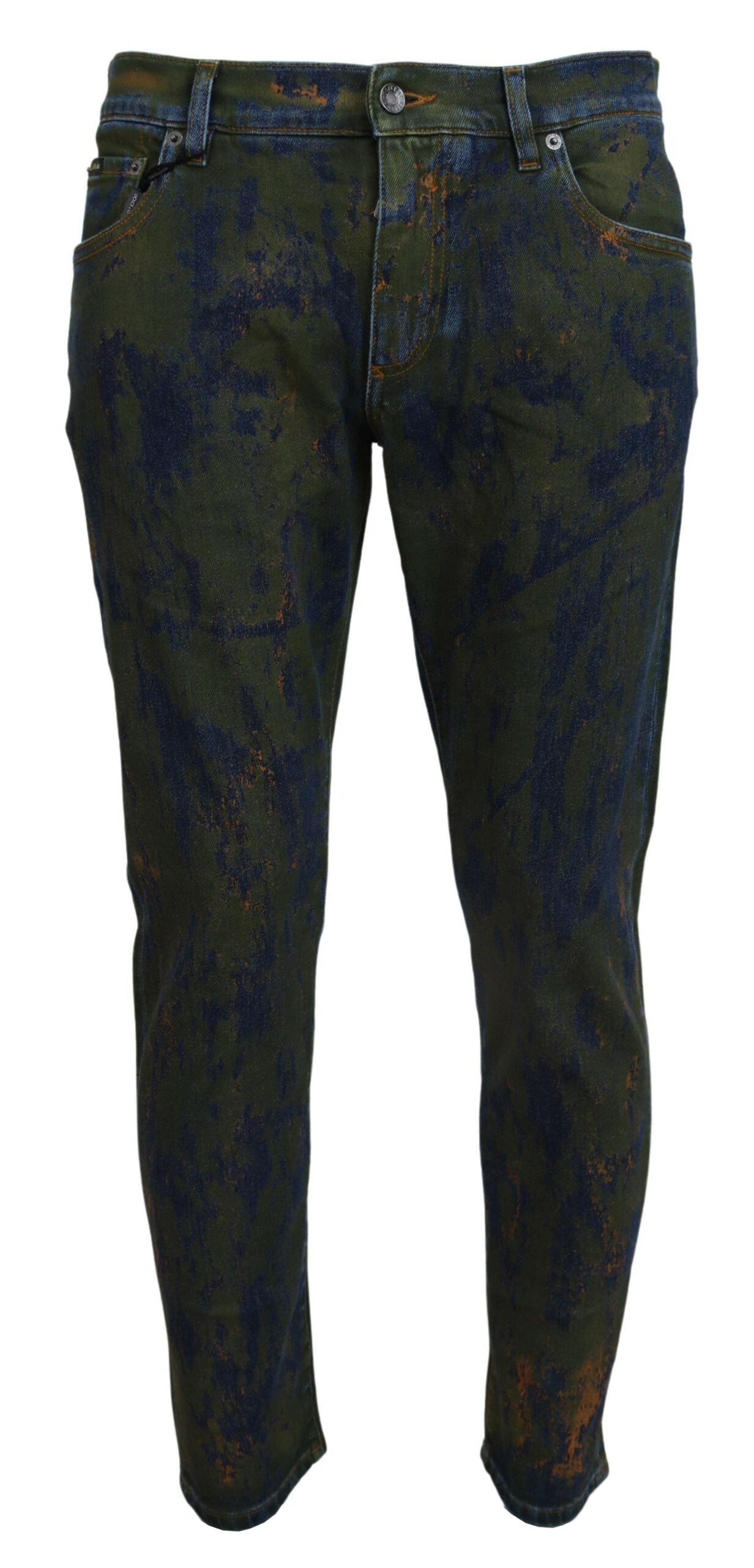 Dolce & Gabbana Chic Slim-Fit Denim Jeans in Green Wash Dolce & Gabbana