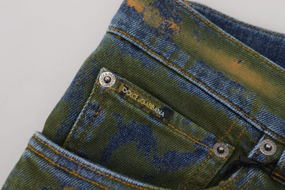 Dolce & Gabbana Chic Slim-Fit Denim Jeans in Green Wash Dolce & Gabbana