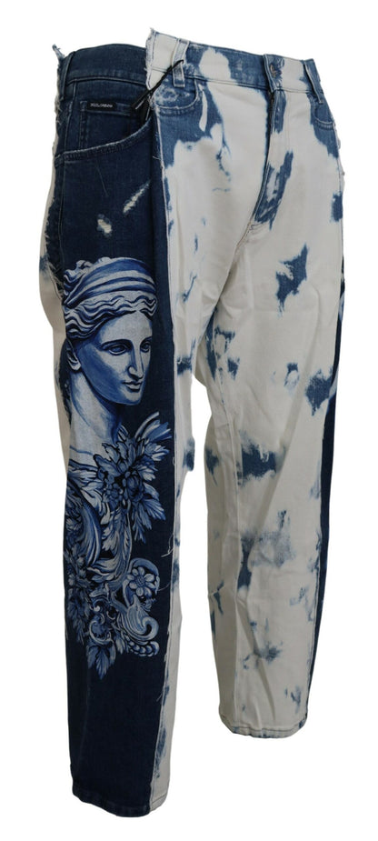 Dolce & Gabbana Elegant Loose Fit Denim Pants with Unique Print Dolce & Gabbana