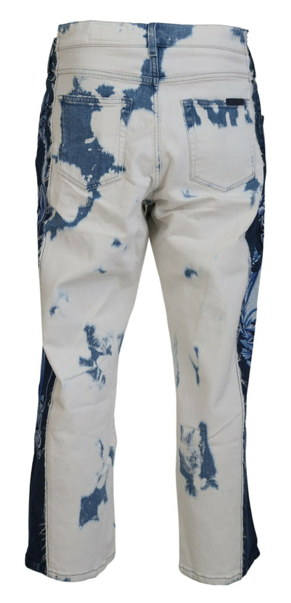 Dolce & Gabbana Elegant Loose Fit Denim Pants with Unique Print Dolce & Gabbana