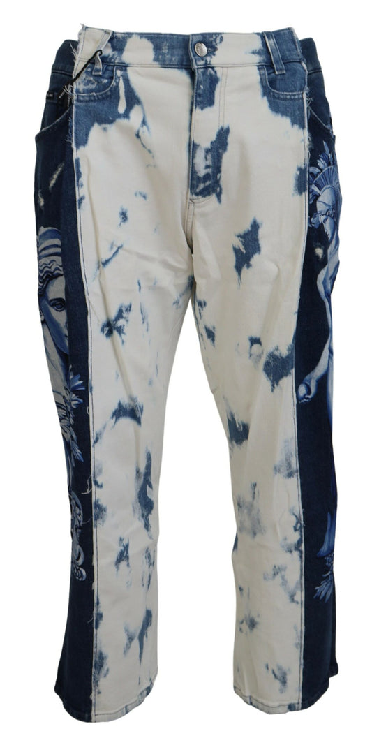 Dolce & Gabbana Elegant Loose Fit Denim Pants with Unique Print Dolce & Gabbana