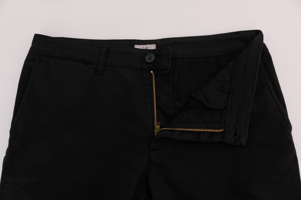 GF Ferre Elegant Slim Fit Black Cotton Trousers GF Ferre