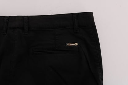 GF Ferre Elegant Slim Fit Black Cotton Trousers GF Ferre