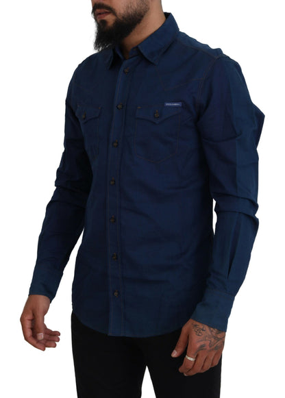 Dolce & Gabbana Elegant Blue Denim Casual Shirt Dolce & Gabbana