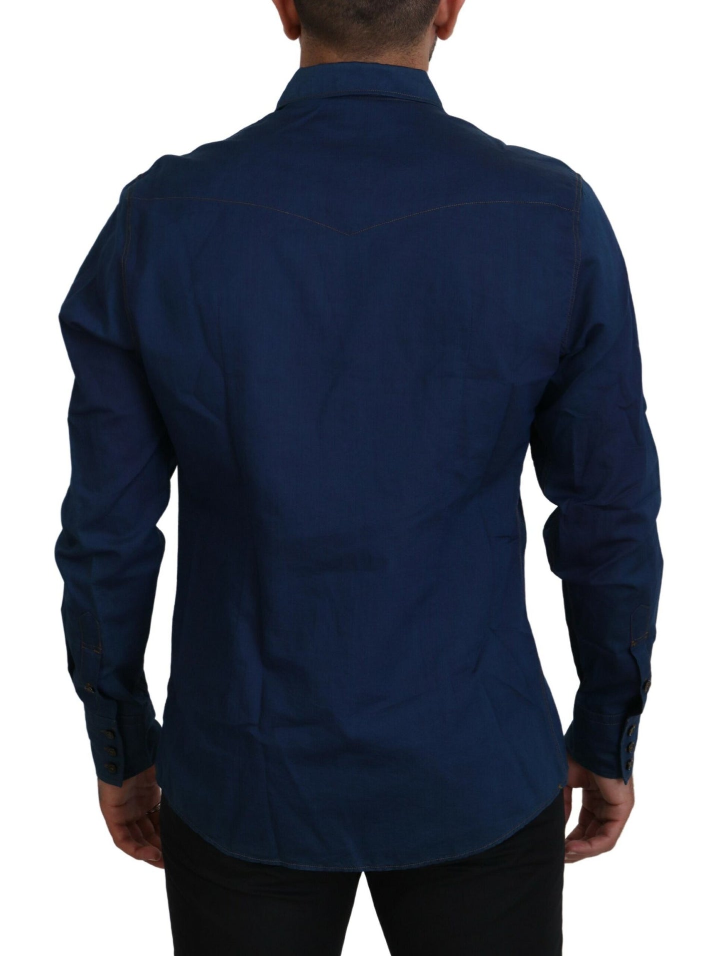 Dolce & Gabbana Elegant Blue Denim Casual Shirt Dolce & Gabbana