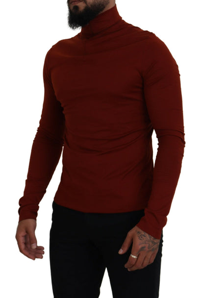 Dolce & Gabbana Elegant Maroon Collar Zip Sweater Dolce & Gabbana