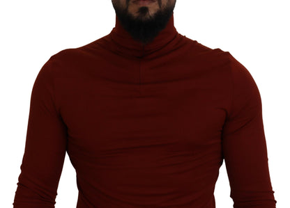 Dolce & Gabbana Elegant Maroon Collar Zip Sweater Dolce & Gabbana