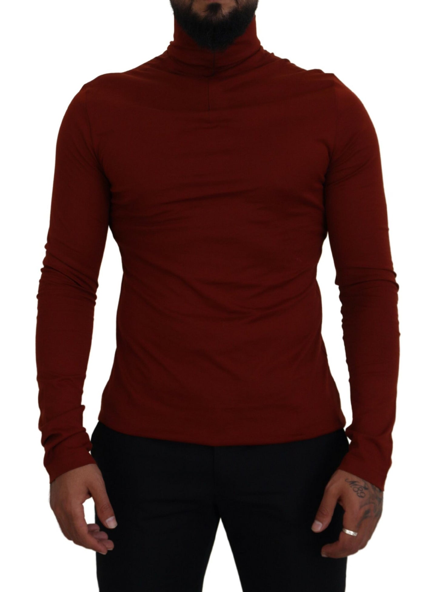 Dolce & Gabbana Elegant Maroon Collar Zip Sweater Dolce & Gabbana