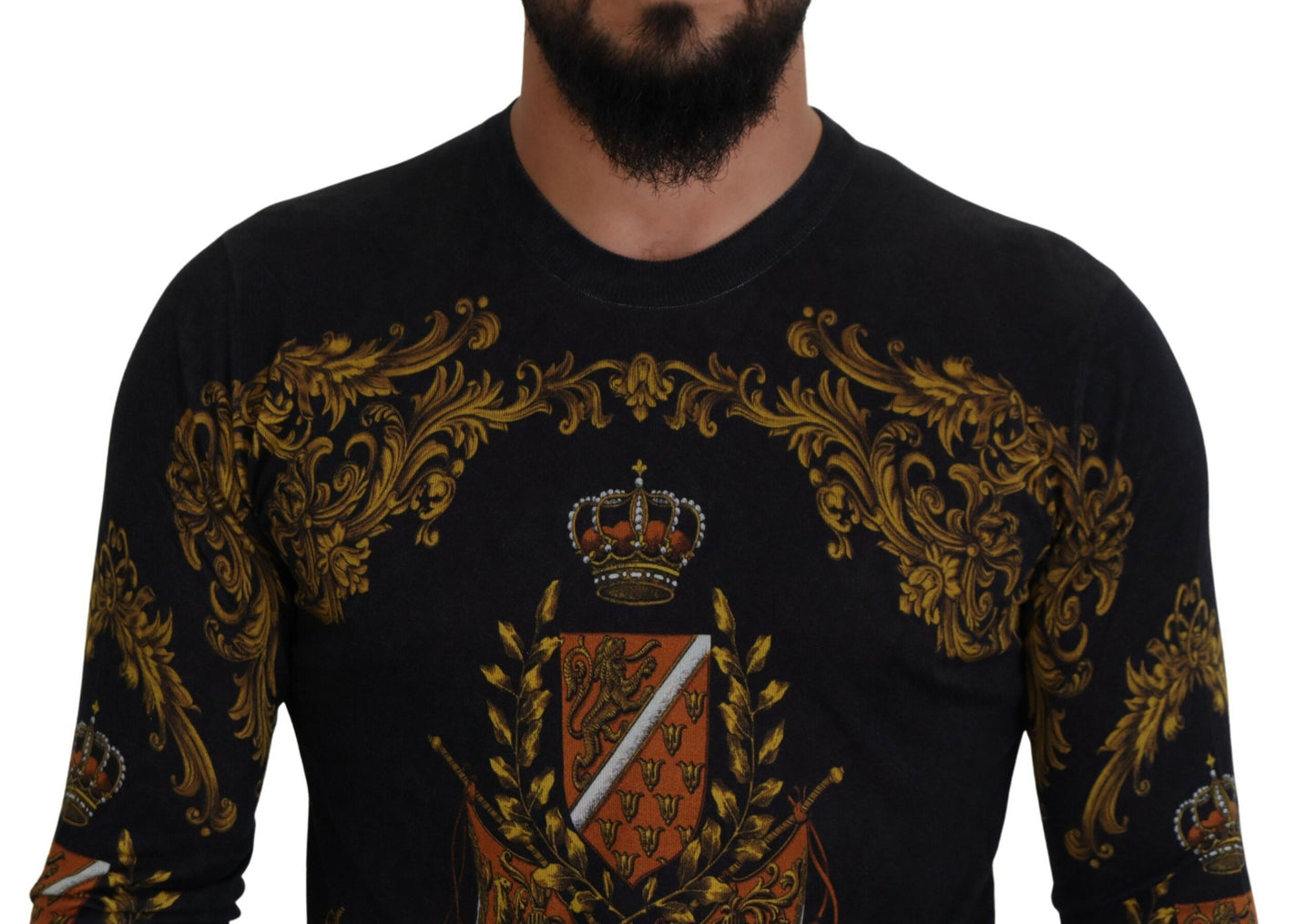 Dolce & Gabbana Baroque Medal Motive Silk Sweater Dolce & Gabbana