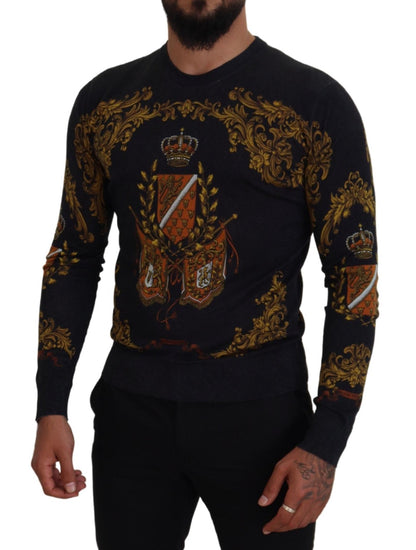 Dolce & Gabbana Baroque Medal Motive Silk Sweater Dolce & Gabbana