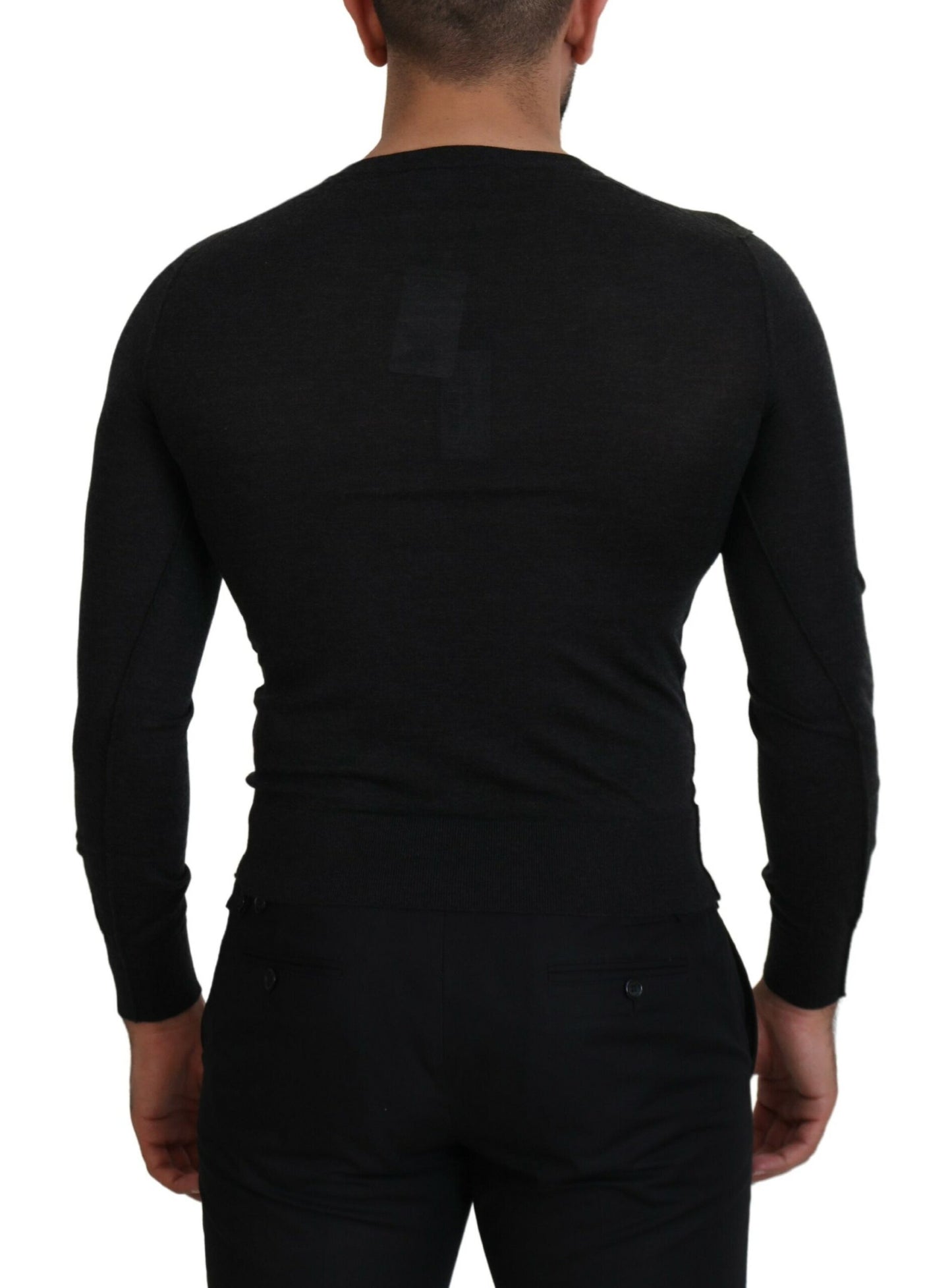 Dolce & Gabbana V-Neck Cashmere Sweater with Heart Embroidery Dolce & Gabbana