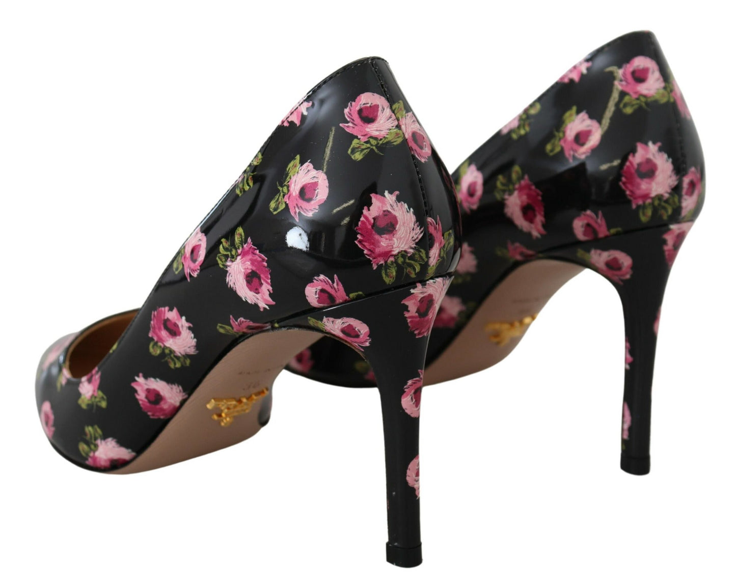 Prada Elegant Floral Print Leather Pumps Prada