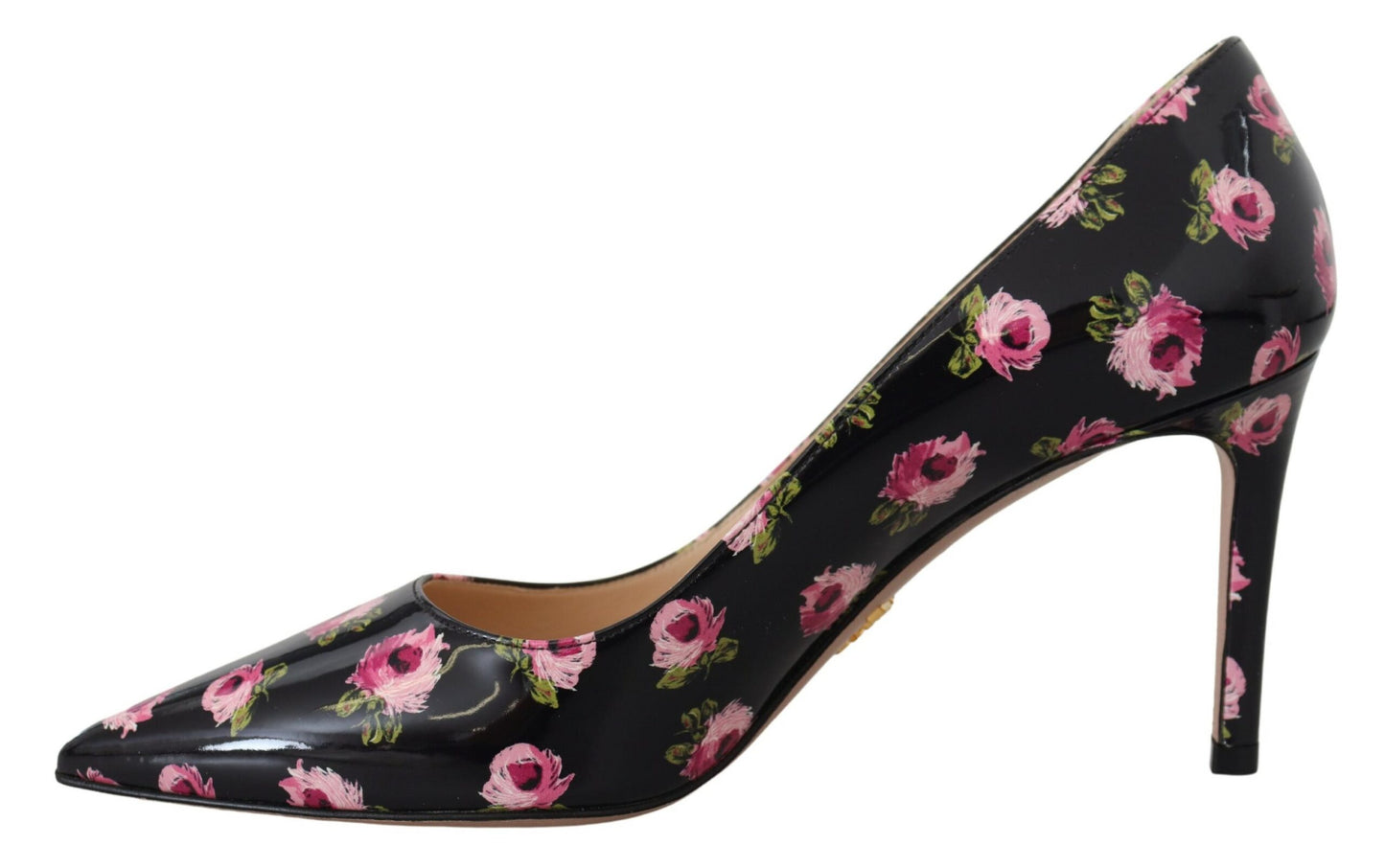 Prada Elegant Floral Print Leather Pumps Prada