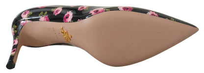 Prada Elegant Floral Print Leather Pumps Prada