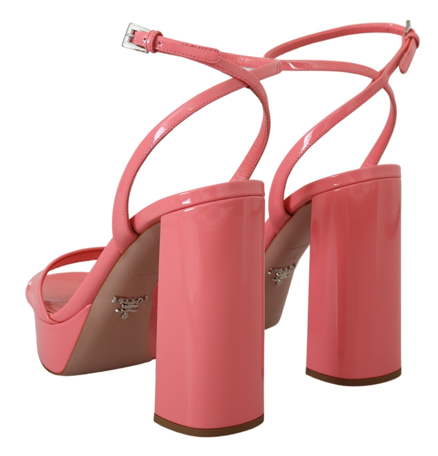 Prada Chic Pink Patent Leather Platform Sandals Prada